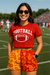 RF Wear Women's Split Paisley Pocket Shorts Red/Gold - Model Front View