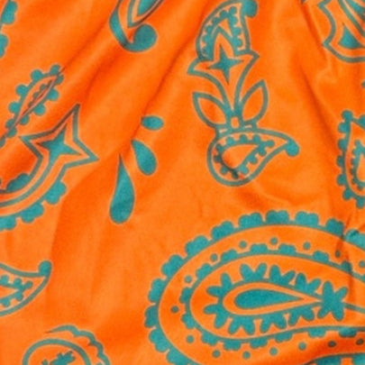RF Wear Women's Split Paisley Shorts - Aqua/Orange