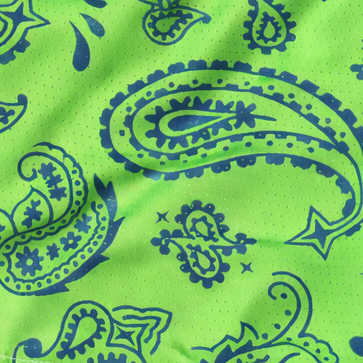 RF-Wear Women's Split Paisley Shorts - Lime-Green/Navy