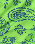 RF-Wear Women's Split Paisley Shorts - Lime-Green/Navy