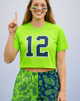 RF-Wear Women's Split Paisley Shorts - Lime-Green/Navy