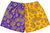 RF-Wear Women's Split Paisley Shorts in Purple/Gold