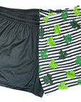 RF-Wear Women's Split Shamrock Shorts in Black/Green 