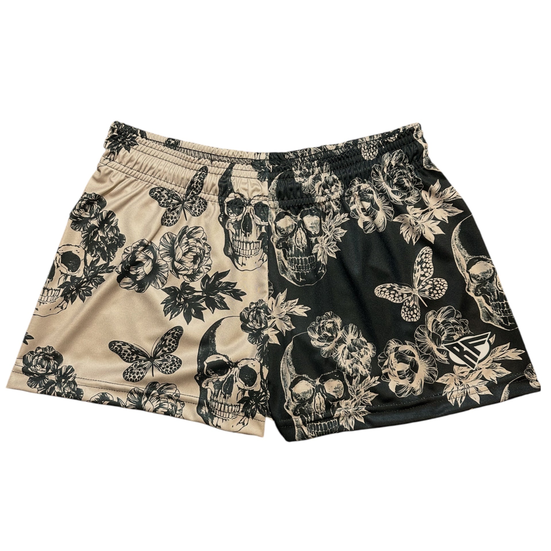 RF Wear Women's Split Skull - Cream/Black - Front View