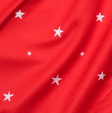 Close-up of RF-Wear Women's Star Shorts in Red