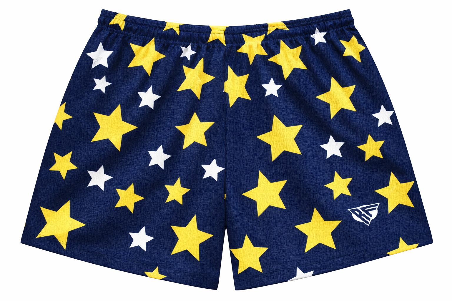 RF-Wear Women's Star Shorts in Yellow/White/Navy