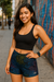 RF Wear Women's Topography Shorts - Black/Multicolor - Model Front View