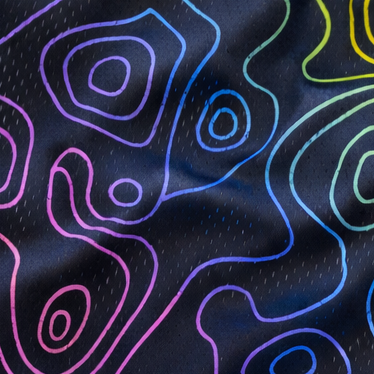 Close-up of RF-Wear Women's Topography Shorts in Multicolors