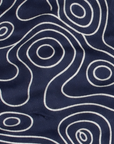 Close-up of RF-Wear Women's Topography Shorts in Navy/Cream
