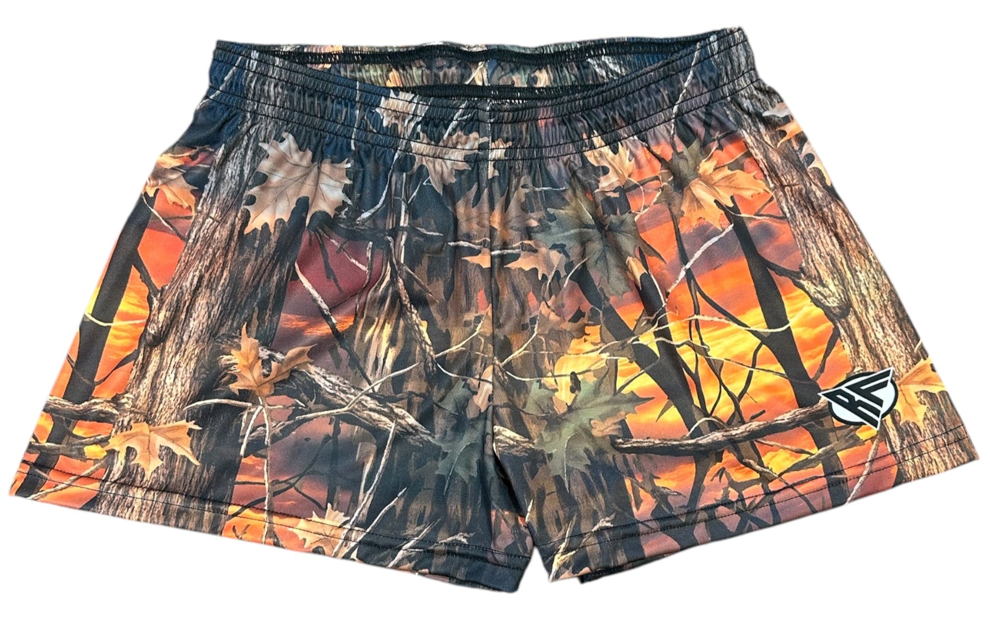 RF-Wear Women's Tree Camo Shorts in Sunset