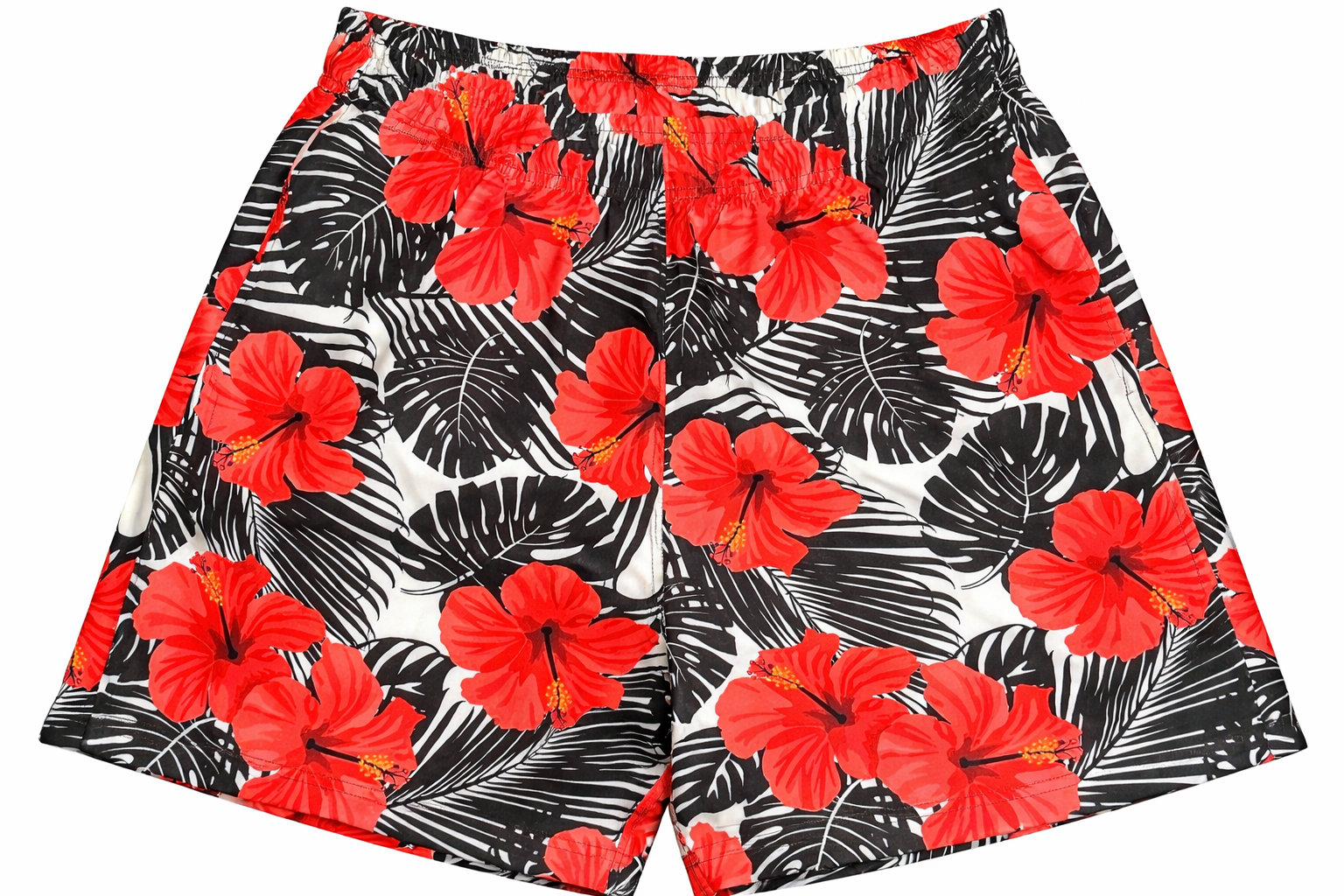 RF-Wear Women's Tropical Flower Short in Coral on black/White