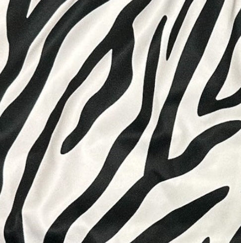 Close-up of RF-Wear Women's Animal Print Shorts - Zebra in Black/White