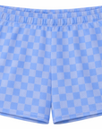 RF-Wear Women's Checkered Shorts in Sky-Blue