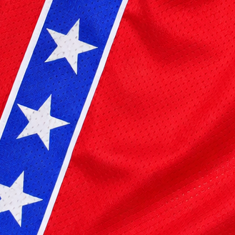 Close-up of RF-Wear Women's Star Trim Shorts in Red