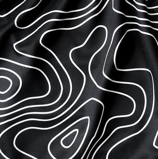 Close-up of RF-Wear Women's Topography Shorts in Black/White