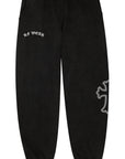 Unisex Cross Heavy Fleece Sweatpants - Black