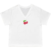 RF Women's Valentine's V-Neck T-Shirt - Cherry