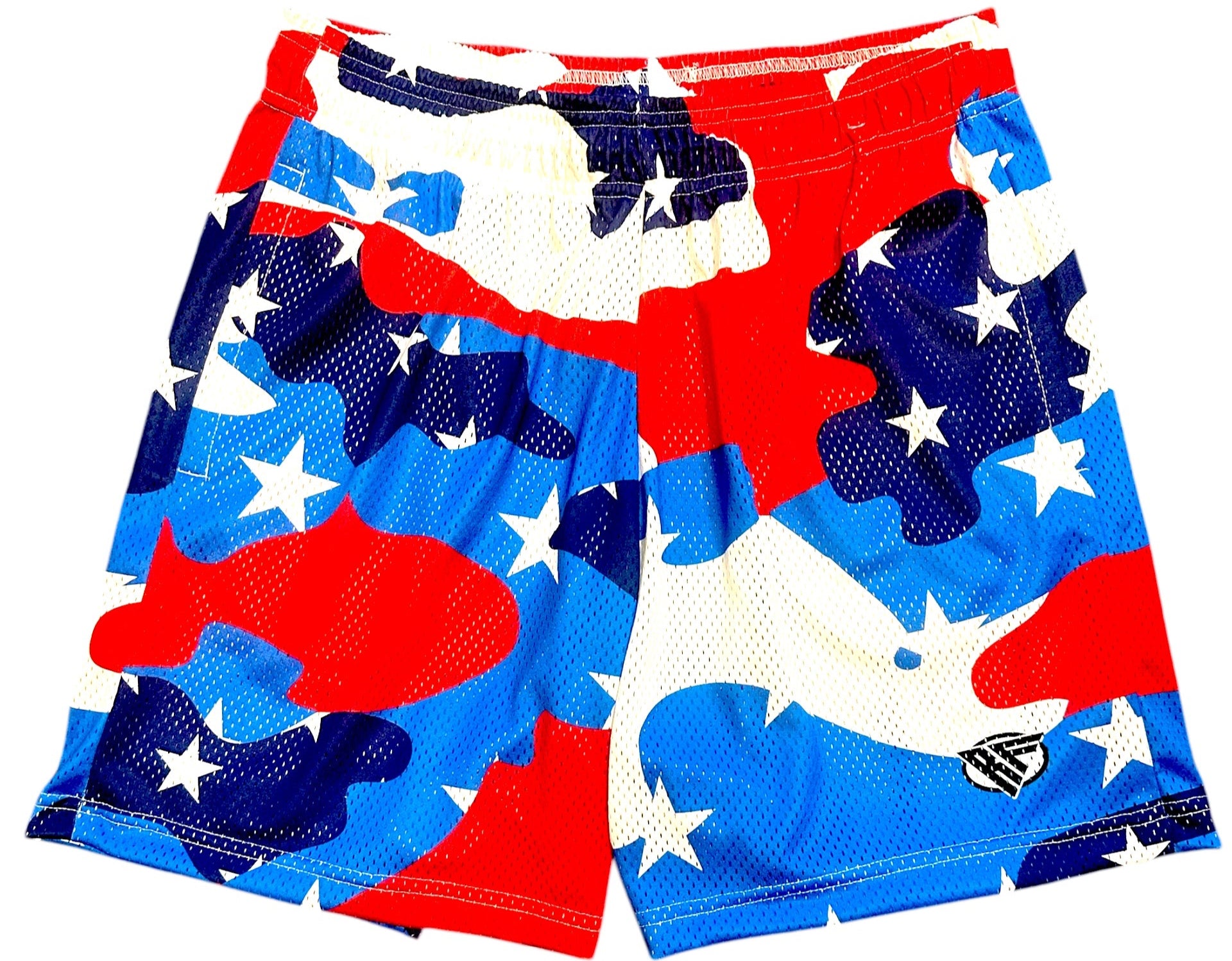 RF-Wear Men's Mesh Patriotic Camo Shorts in Red/White/Blue