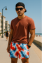 RF Wear Mesh Patriotic Tie Dye Shorts - Red/White/Blue - Model Front View