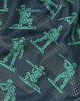 Close-up of RF-Wear Men's Mesh Soldier Shorts in Camo Green 
