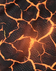 Close-up of RF-Wear Men's Mesh Lava Shorts in Black/Orange
