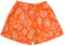 Men's Mesh Paisley Shorts - Orange/White