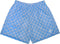 Men's Mesh Checkered Shorts - Powder-Blue/White