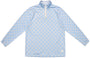 Unisex RF Quarter Zip Checkered Top - Powder Blue