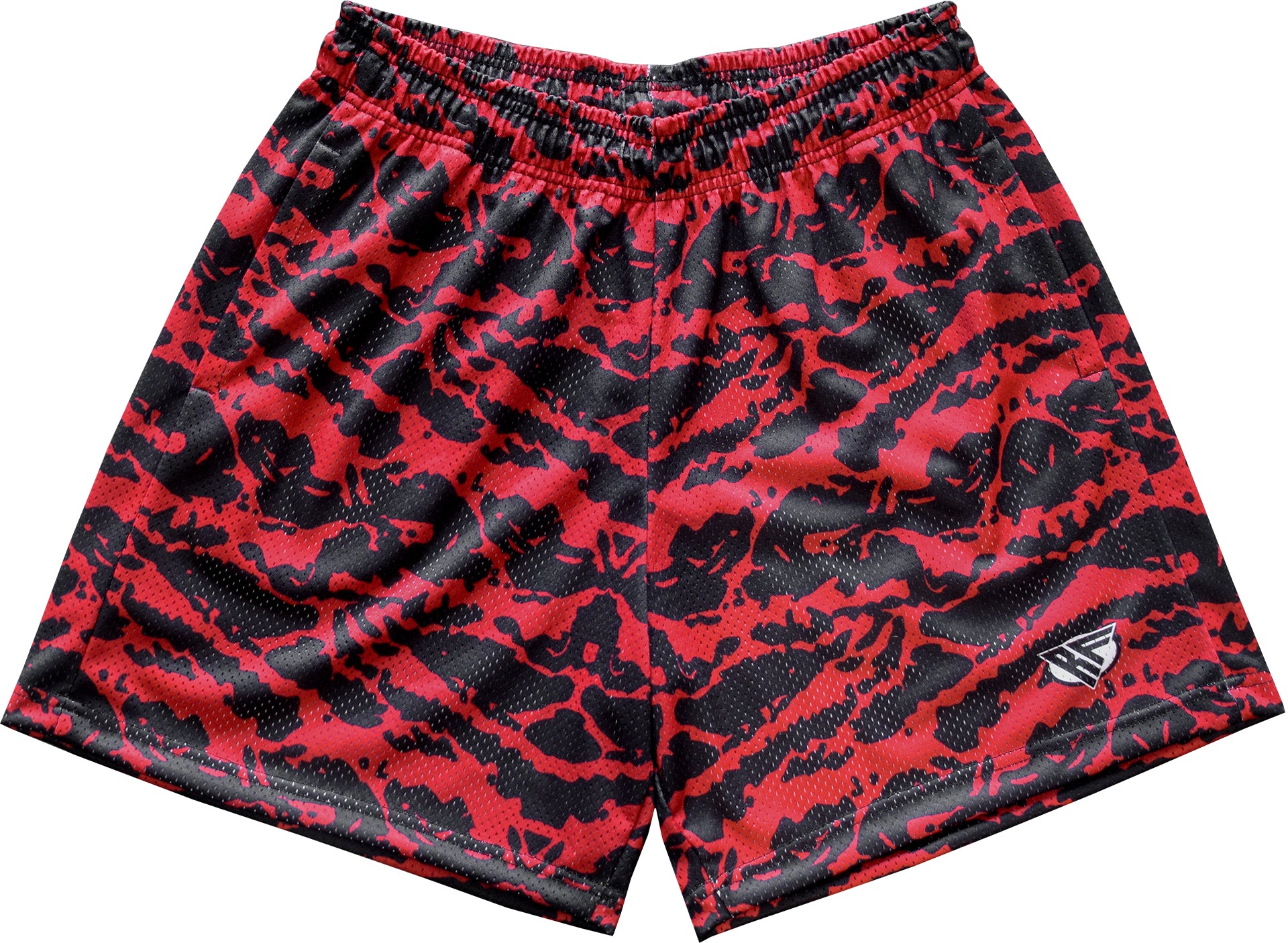 RF Mesh Tiger Camo Shorts - Red