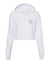 Women's Cropped Fleece Hoodie - White