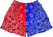 Men's Mesh Split Bandana Shorts - Red/Blue