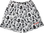 RF Men's Mesh Horror Faces Shorts  - White/Black