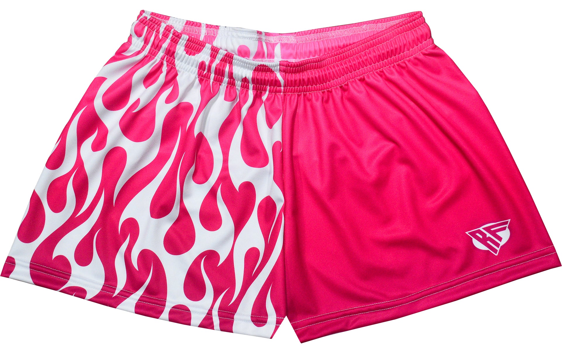 RF Women&#39;s Split Flame Shorts - White/Hot Pink