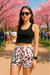 RF Wear Women's Blossom Shorts - White/Burgundy - Model Front View