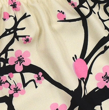 Close up of RF-Wear Women's Blossom Shorts in Cream/Pink