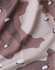 Close-up of RF-Wear Women's Desert Camo Shorts in Brown/Tan 