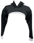 RF Wear Women's Mesh Ultra Crop Hoodie - Black with White Trim 