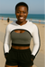 RF Wear Women's Mesh Ultra Crop Hoodie - White with Black Trim - Model Front View 