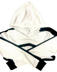 RF Wear Women's Mesh Ultra Crop Hoodie - White with Black Trim 