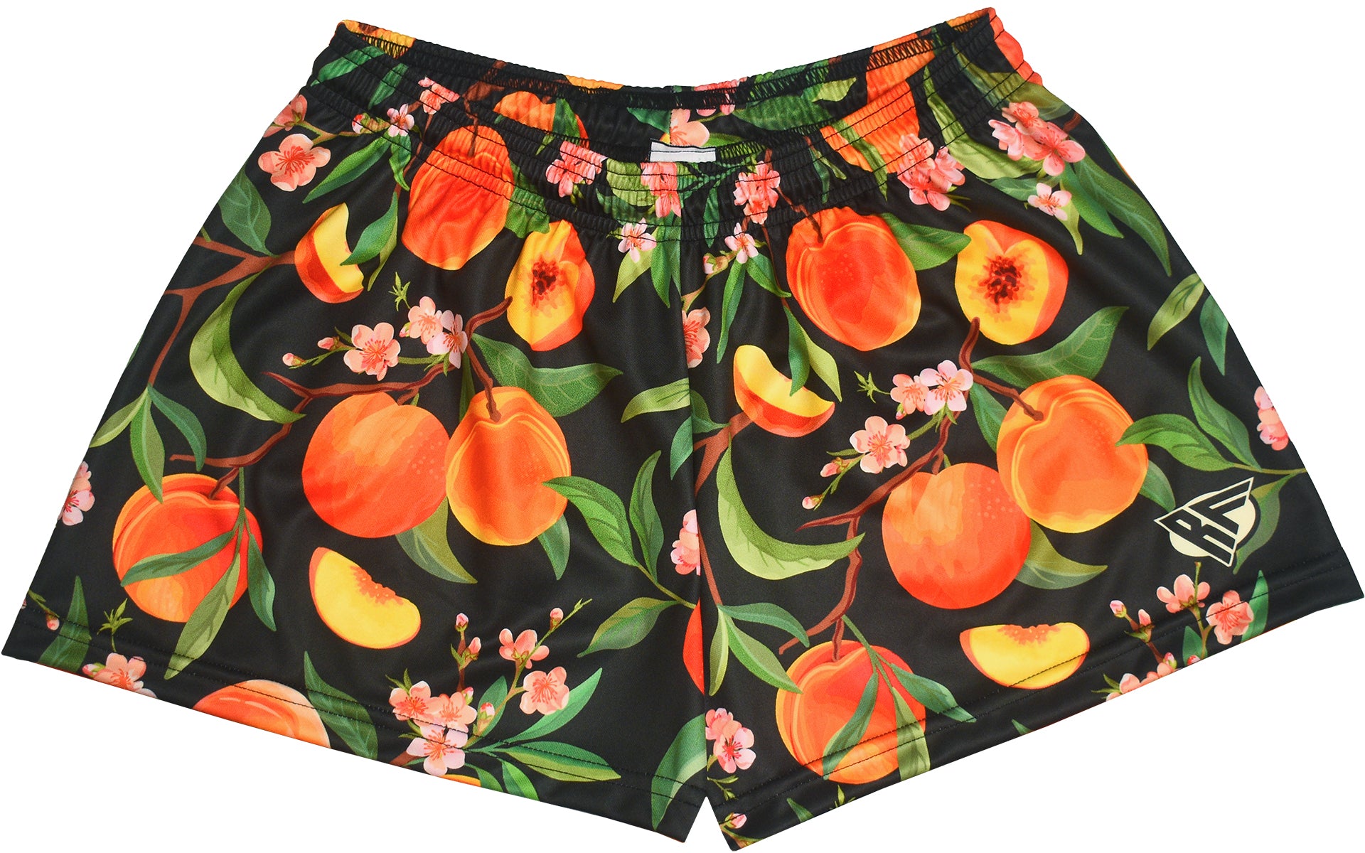 RF Wear Women's Peach Shorts - Orange/Black - Front