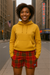 RF Wear Women's Tartan Plaid Pocket Shorts - Red/Gold - Model Front View