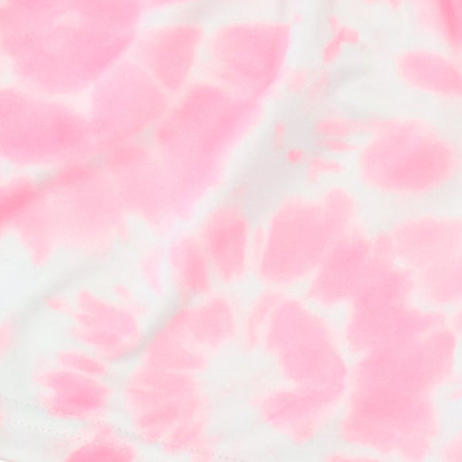 Close-up of RF-Wear Women's Tie Dye Shorts in Pink 