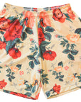 RF-Wear Men's Floral Shorts in Cream/Red/Peach  