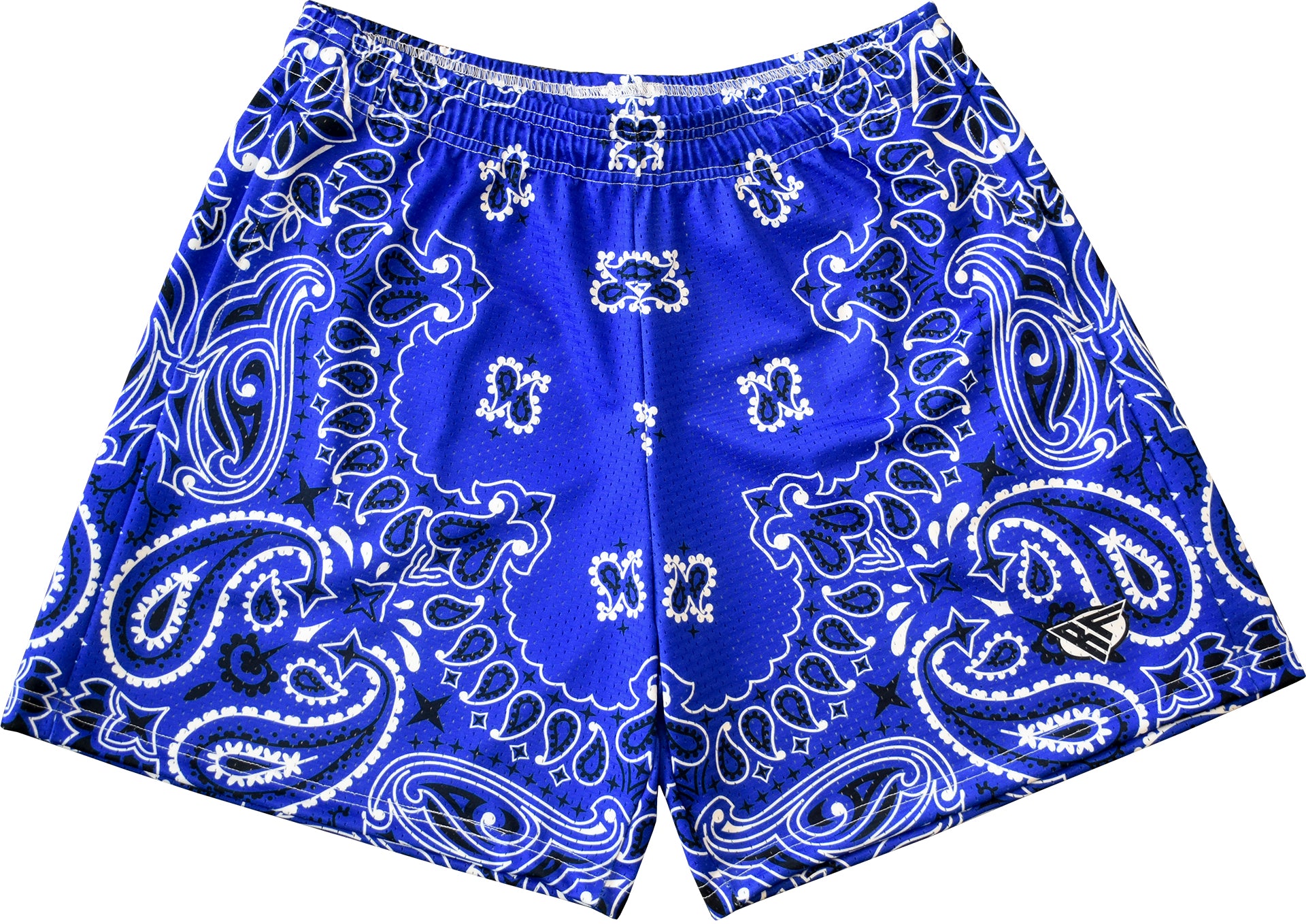 RF-Wear Men's Mesh Bandana Shorts in blue. 