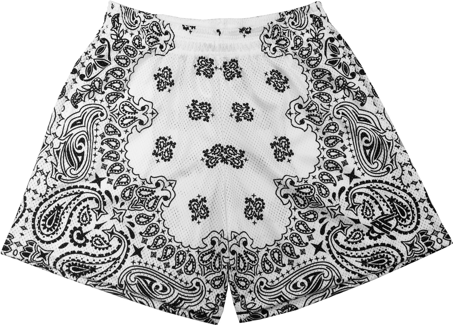 RF-Wear Men's Mesh Bandana Shorts in White 