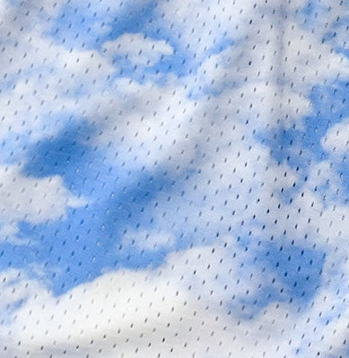 Close-up of RF-Wear Men's Mesh Cloud Shorts in Blue