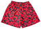 RF-Wear Men's Mesh Flame Shorts in Black/Red 