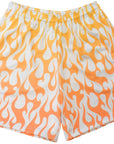 RF-Wear Men's Mesh Flame Shorts in White/Orange 