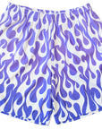 RF-Wear Men's Mesh Flame Shorts in White/Purple 