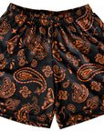 RF-Wear Men's Mesh Paisley Shorts in Black/Orange 